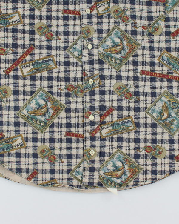 Vintage 90s Woolrich Trout All over Print Shirt - M