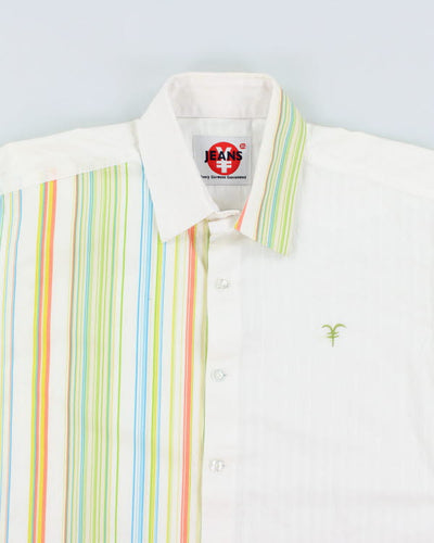 Y2k 00s Yen Jeans Stripe Shirt - XL