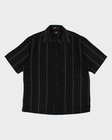 Y2k 00s Haggar Black Stripe Shirt - L