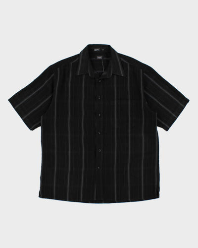 Y2k 00s Haggar Black Stripe Shirt - L