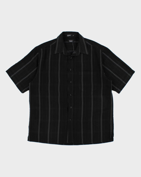 Y2k 00s Haggar Black Stripe Shirt - L