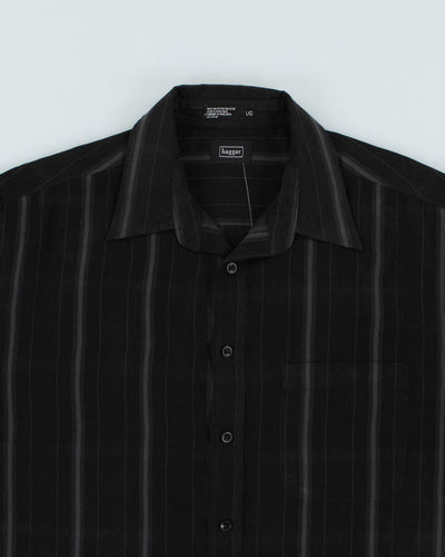 Y2k 00s Haggar Black Stripe Shirt - L