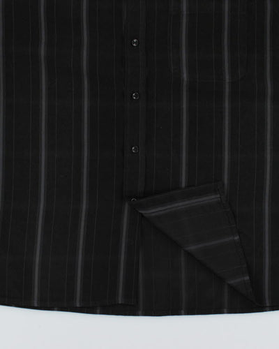 Y2k 00s Haggar Black Stripe Shirt - L
