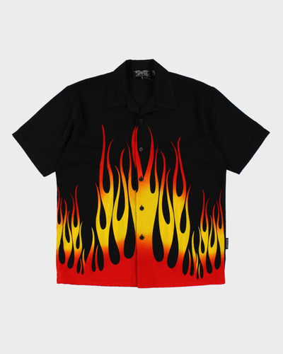 Y2k 00s Dragonfly Flames Shirt - M