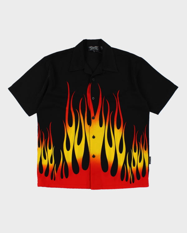 Y2k 00s Dragonfly Flames Shirt - M