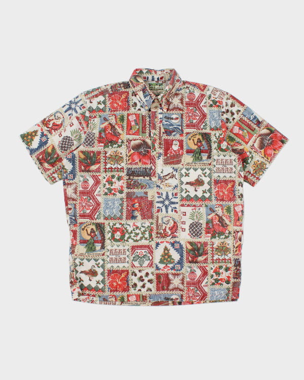 Vintage Mele Kalikimaka Rey Spooner Christmas Shirt - M
