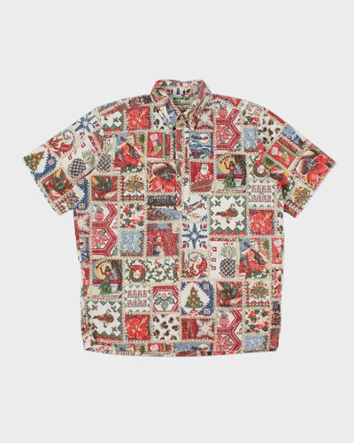 Vintage Mele Kalikimaka Rey Spooner Christmas Shirt - M