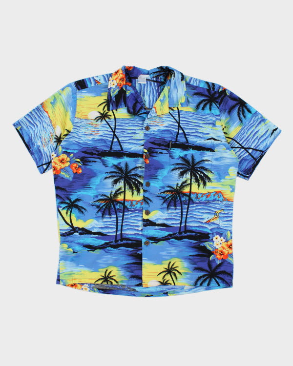 Vintage Palm Wave Hawaiian Shirt - M