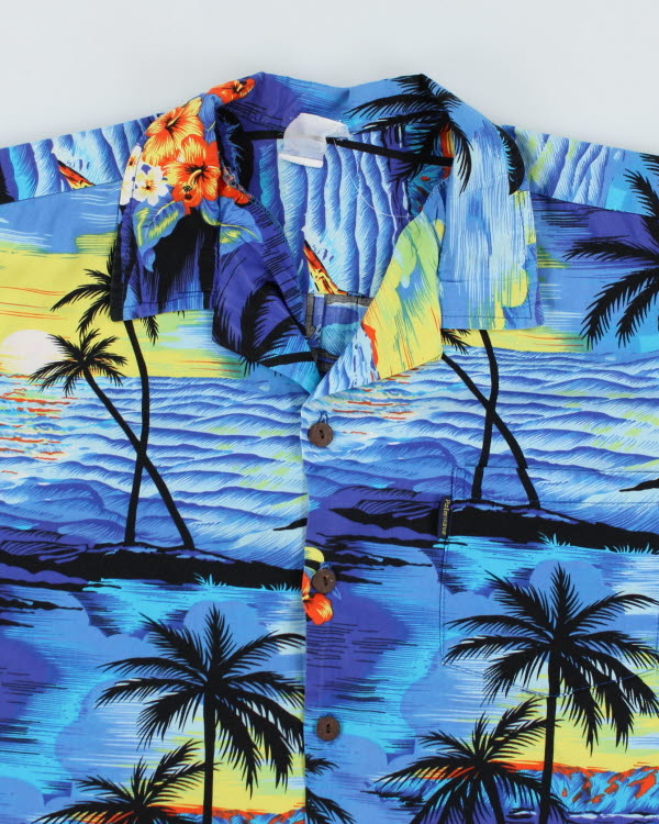 Vintage Palm Wave Hawaiian Shirt - M