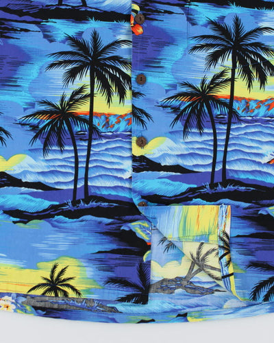 Vintage Palm Wave Hawaiian Shirt - M