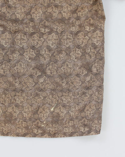 Eddie Bauer Printed Linen Boxy Shirt - M