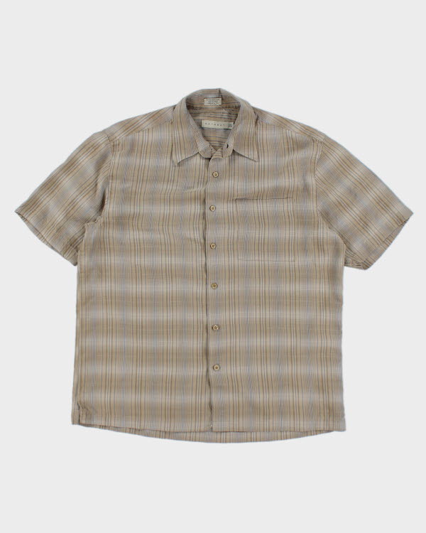 Vintage 90's Striped Short Sleeve Shirt - L