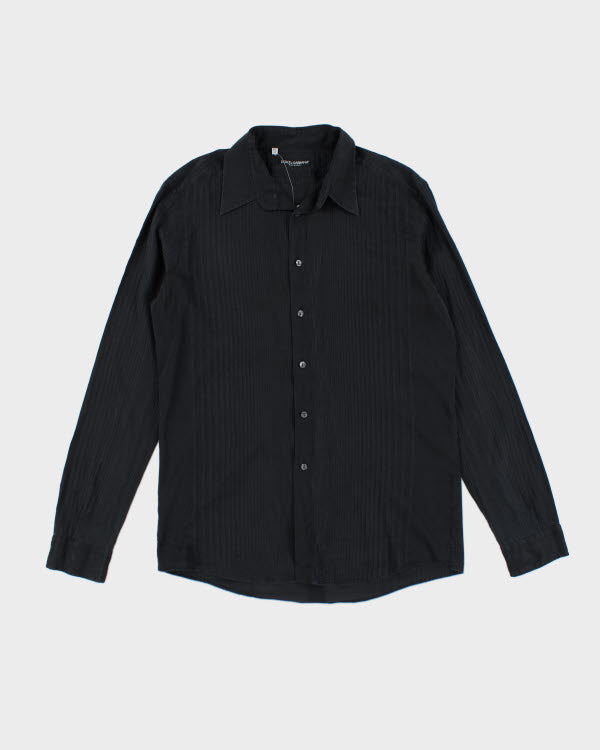 Dolce &amp; Gabbana Black Textured Shirt - M
