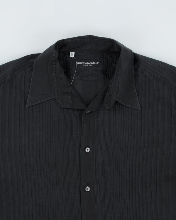 Dolce &amp; Gabbana Black Textured Shirt - M