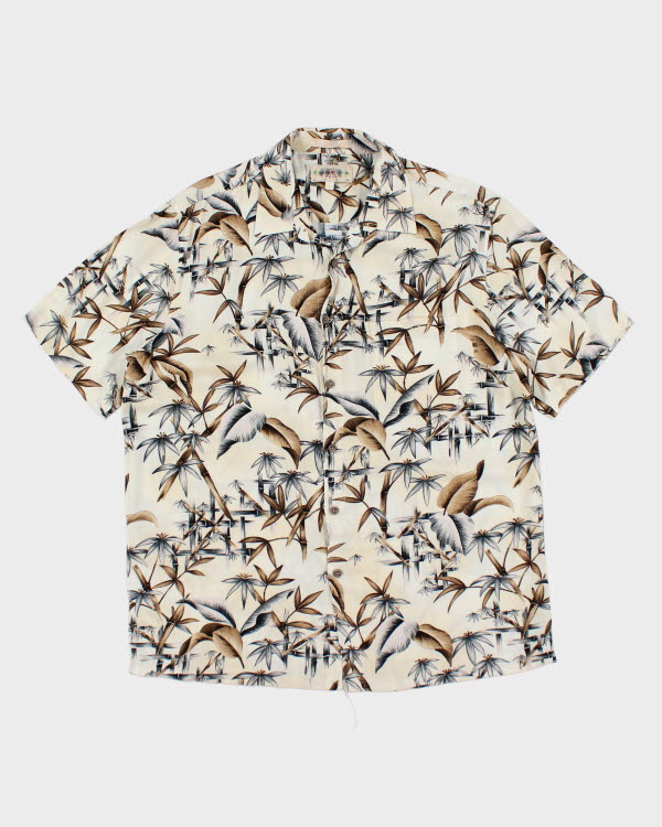 Vintage Floral Printed Hawaiian Shirt - L
