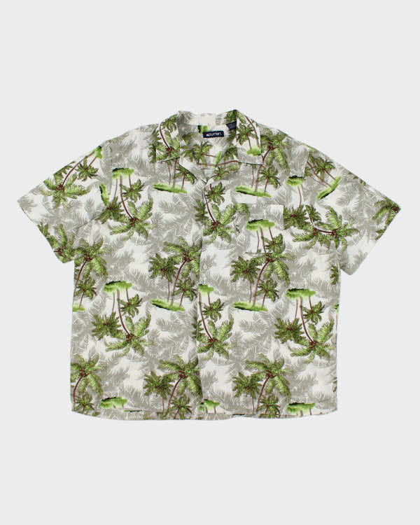 Vintage Puritan Tree Printed Hawaiian Shirt - XL