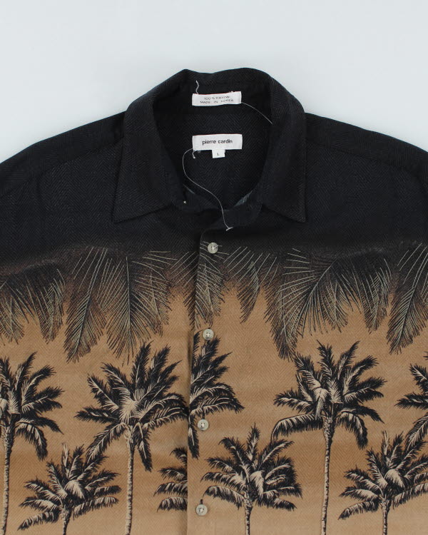 Vintage 90's Pierre Cardin Palm Tree Printed Hawaiian Shirt - L