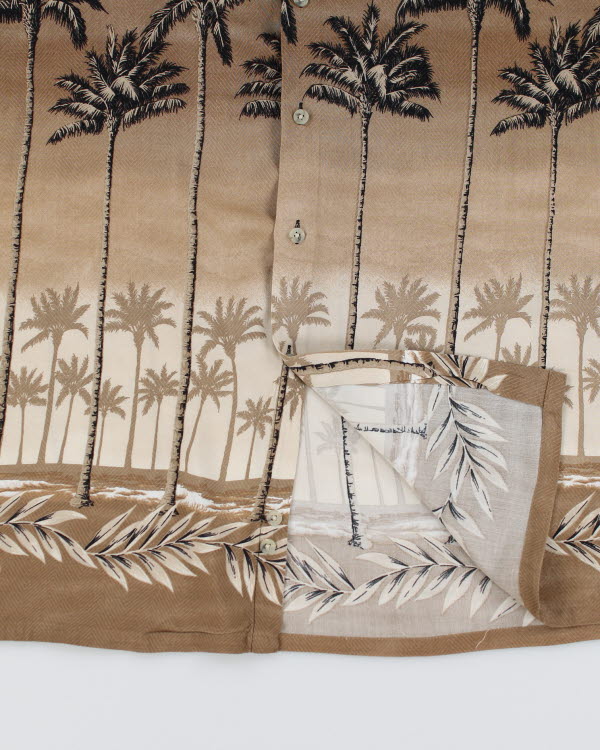 Vintage 90's Pierre Cardin Palm Tree Printed Hawaiian Shirt - L