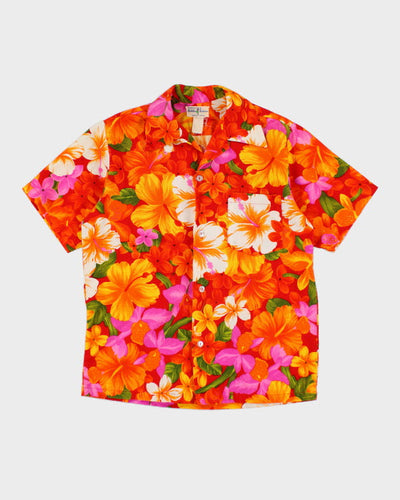 Vintage 80's Floral Printed Hawaiian Shirt - M