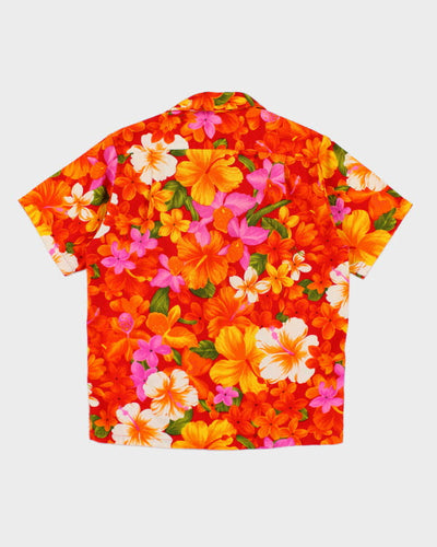 Vintage 80's Floral Printed Hawaiian Shirt - M