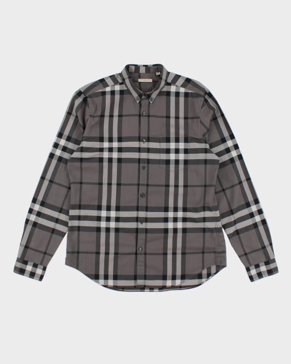 Burberry Grey Long Sleeve Shirt - L