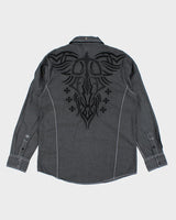 Y2k 00s Roar Embroidered Shirt - M