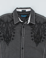 Y2k 00s Roar Embroidered Shirt - M