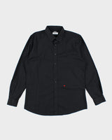 Vintage 2000's Moschino Plain Black Long-sleeved Shirt - L
