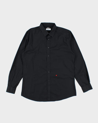 Vintage 2000's Moschino Plain Black Long-sleeved Shirt - L