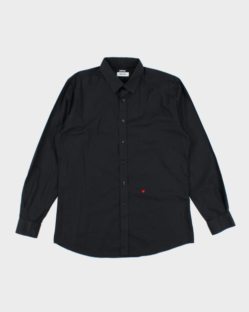 Vintage 2000's Moschino Plain Black Long-sleeved Shirt - L