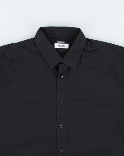Vintage 2000's Moschino Plain Black Long-sleeved Shirt - L