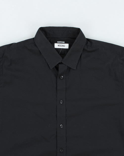 Vintage 2000's Moschino Plain Black Long-sleeved Shirt - L