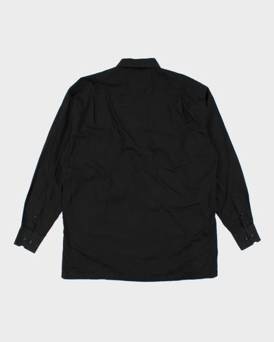Vintage Oscar De La Renta Plain Black Shirt - L