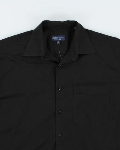 Vintage Oscar De La Renta Plain Black Shirt - L