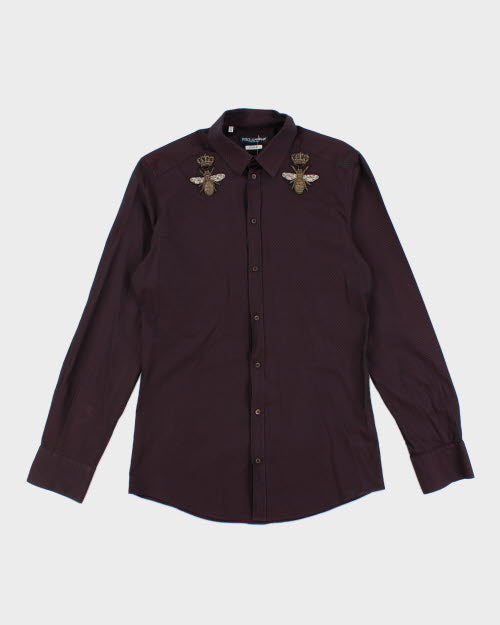 Vintage Y2K Dolce &amp; Gabbana Bee Patches Long-sleeved Shirt - L