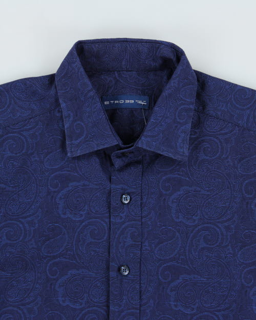 Y2k 00s Etro 39 Paisley Pattern Shirt - M