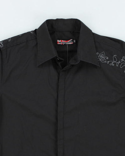 Vintage E-Station Embroidered Patterned Shirt - M
