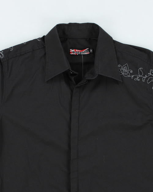 Vintage E-Station Embroidered Patterned Shirt - M
