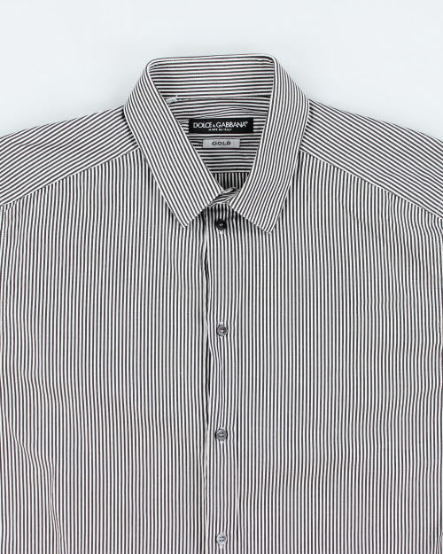 Vintage Dolce &amp; Gabbana Gold Striped Long-sleeved Shirt - M