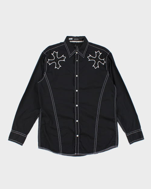 Vintage Y2K Roar Embroidered Gothic Shirt - M