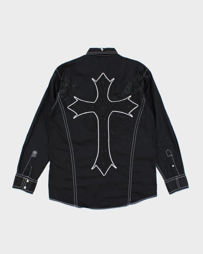 Vintage Y2K Roar Embroidered Gothic Shirt - M