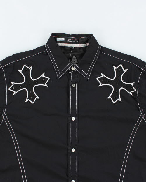Vintage Y2K Roar Embroidered Gothic Shirt - M