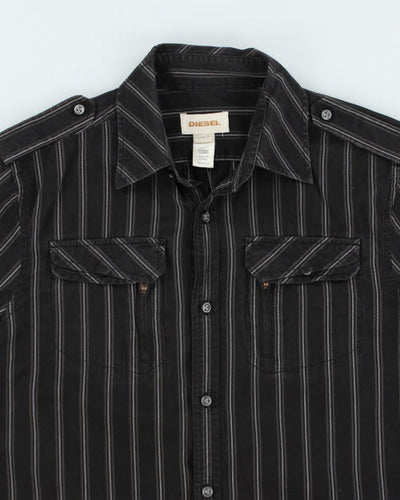 Vintage Y2K Diesel Striped Long-sleeved Shirt - S