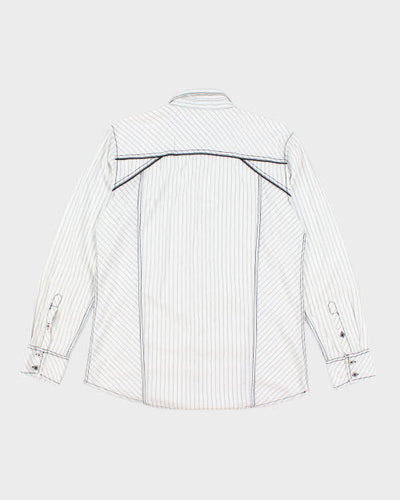 Y2k 00s Buckle Black Slim Fit Shirt - L
