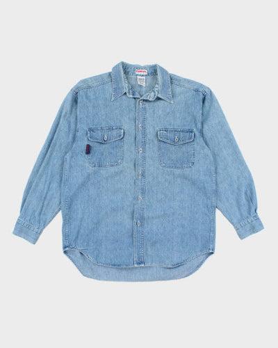 Vintage 90's Edwin Jeans Light Wash Denim Shirt - L
