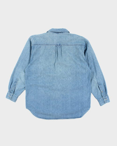Vintage 90's Edwin Jeans Light Wash Denim Shirt - L