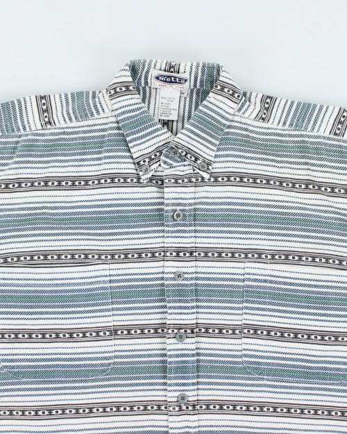 Y2k 00s Motto Pattern Shirt - M