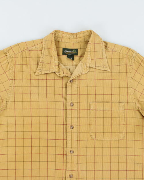 Eddie Bauer Yellow Cord Check Shirt - L