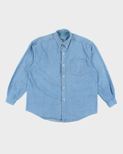Vintage 90's The Flintstones Long-sleeve Denim Shirt - L