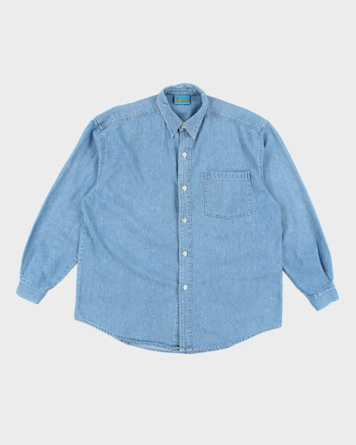 Vintage 90's The Flintstones Long-sleeve Denim Shirt - L
